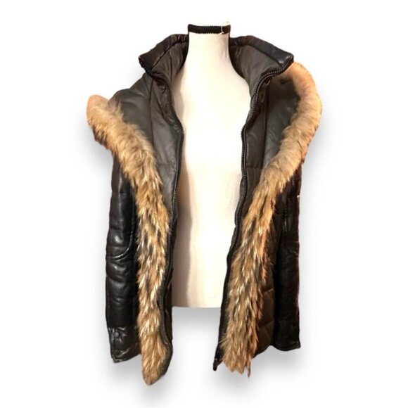 Women’s XXL Rudsak Fur Trimmed Belted Down Feather Puffer Coat - Picture 2 of 14